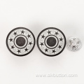 Custom star logo embossed alloy metal jeans buttons